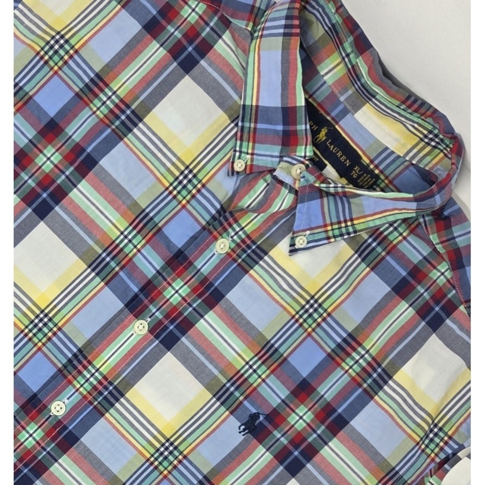 Polo‎ Ralph Lauren Button Down Shirt Mens XL Multicolor Plaid Cotton Classic Fit